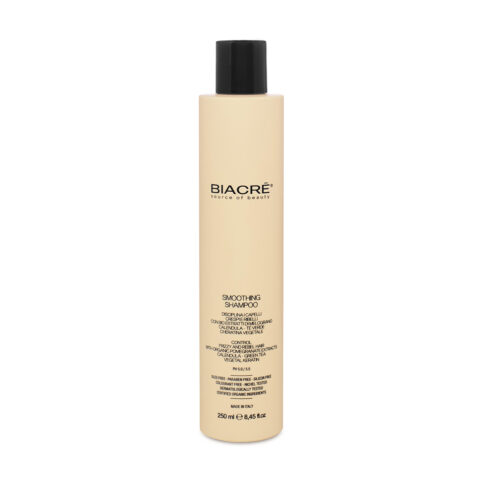 Smoothing shampoo for frizzy and unruly hair. Gently cleanses and counteracts frizz.