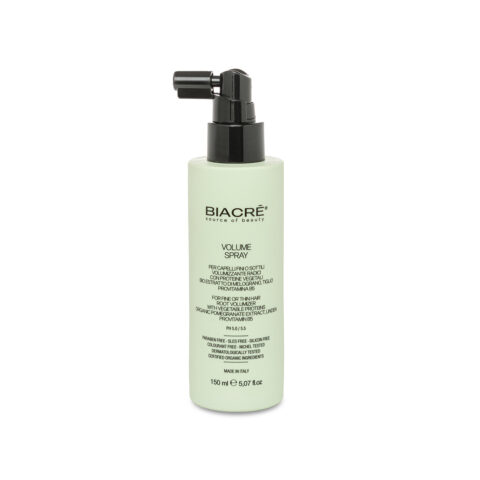 Volume spray for every type of hair, particularly fine or thin. Contains special volumising polymers to help lift the roots in a natural way. Organic extracts of pomegranate and linden give body and volume. Plant proteins, apricot oil and provitamin b5 to strengthen and moisturise.